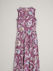 Seasalt Cornwall Purple Shelter Bay Sleeveless Jersey Midi Dress - Image 5 of 6