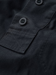 Seasalt Cornwall Blue Mens Clay Stone Organic Cotton Pullover Smock Jacket - Image 5 of 5