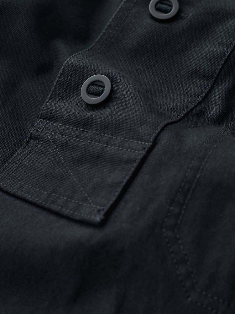 Seasalt Cornwall Blue Mens Clay Stone Organic Cotton Pullover Smock Jacket - Image 5 of 5