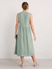 Seasalt Cornwall Green Lowland Heather Sleeveless Dress - Image 3 of 7