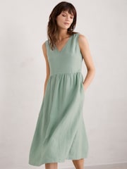 Seasalt Cornwall Green Lowland Heather Sleeveless Dress - Image 4 of 7