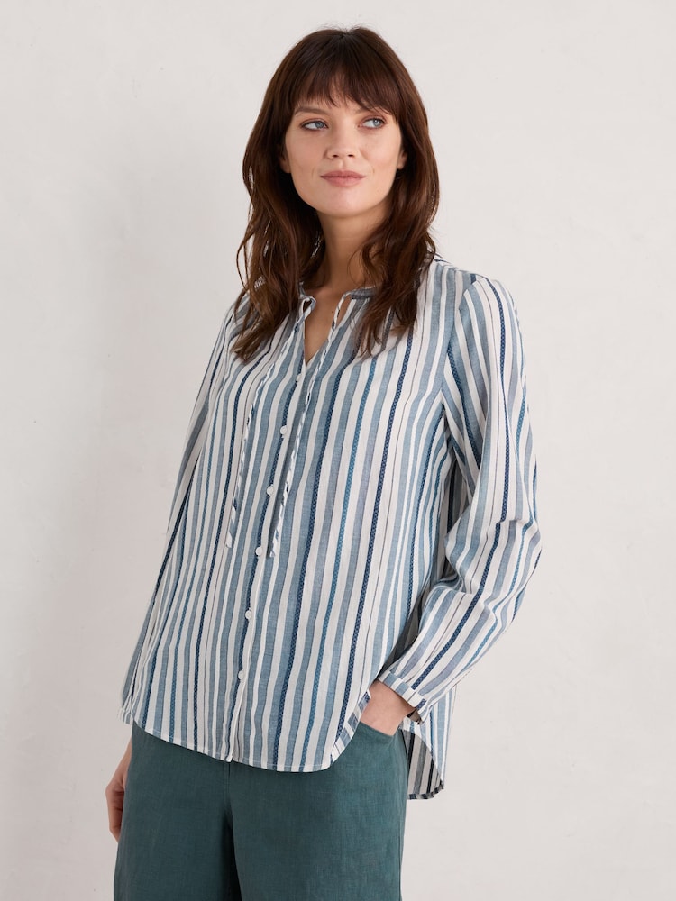 Seasalt Cornwall Blue Even Keel Shirt - Image 1 of 5