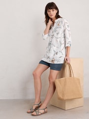 Seasalt Cornwall White Aventurier Printed Cotton Tunic - Image 1 of 5