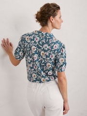Seasalt Cornwall Blue Embrace 100% Cotton Short Sleeve Shirt - Image 2 of 5