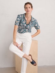 Seasalt Cornwall Blue Embrace 100% Cotton Short Sleeve Shirt - Image 3 of 5