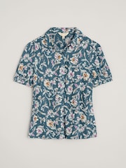 Seasalt Cornwall Blue Embrace 100% Cotton Short Sleeve Shirt - Image 4 of 5