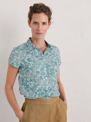 Seasalt Cornwall Green Rushmaker Short Sleeve Shirt - Image 1 of 5