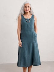 Seasalt Cornwall Blue Tamsyn V-Neck Jersey Midi Dress - Image 1 of 4