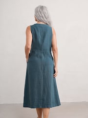 Seasalt Cornwall Blue Tamsyn V-Neck Jersey Midi Dress - Image 2 of 4