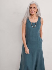Seasalt Cornwall Blue Tamsyn V-Neck Jersey Midi Dress - Image 3 of 4