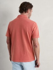 Seasalt Cornwall Red Mens Treve Organic Cotton Polo Shirt - Image 4 of 6
