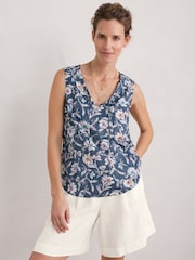 Seasalt Cornwall Blue Cobbs Well Sleeveless Top - Image 1 of 5