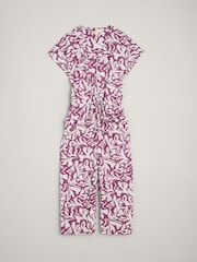 Seasalt Cornwall Purple Rose Trellis Wide Leg Jumpsuit - Image 4 of 5