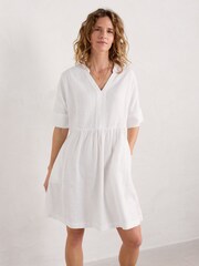 Seasalt Cornwall White Draw Kiln 100% Linen Dress - Image 5 of 9