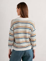 Seasalt Cornwall – Gwynver – leichter Pullover aus Baumwoll-/Leinen-Mix mit V-Ausschnitt und Kragen - Bild 2 von 5
