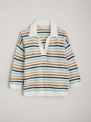 Seasalt Cornwall – Gwynver – leichter Pullover aus Baumwoll-/Leinen-Mix mit V-Ausschnitt und Kragen - Bild 4 von 5