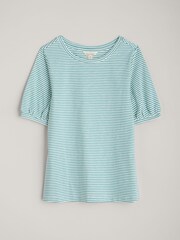 Seasalt Cornwall Blue Oleander Blouson Sleeve T-Shirt - Image 4 of 5