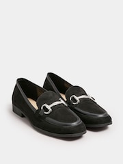 Yours Curve Black Wide Fit Snaffle Apron Loafers - Image 2 of 5