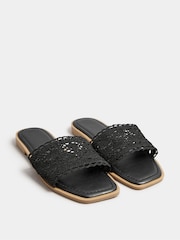 Yours Curve Black Extra-Wide Fit Crochet Mules - Image 2 of 5