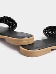 Yours Curve Black Extra-Wide Fit Crochet Mules - Image 4 of 5