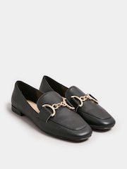 Yours Curve Black Link Loafers In Wide E Fit - Image 2 of 5