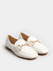 Yours Curve White Link Loafers In Wide E Fit - Image 2 of 6