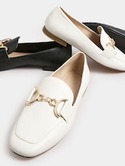 Yours Curve White Link Loafers In Wide E Fit - Image 6 of 6