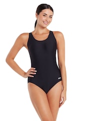 Zoggs Cottesloe Flyback Ecolast Black Swimsuit One piece - Image 1 of 6