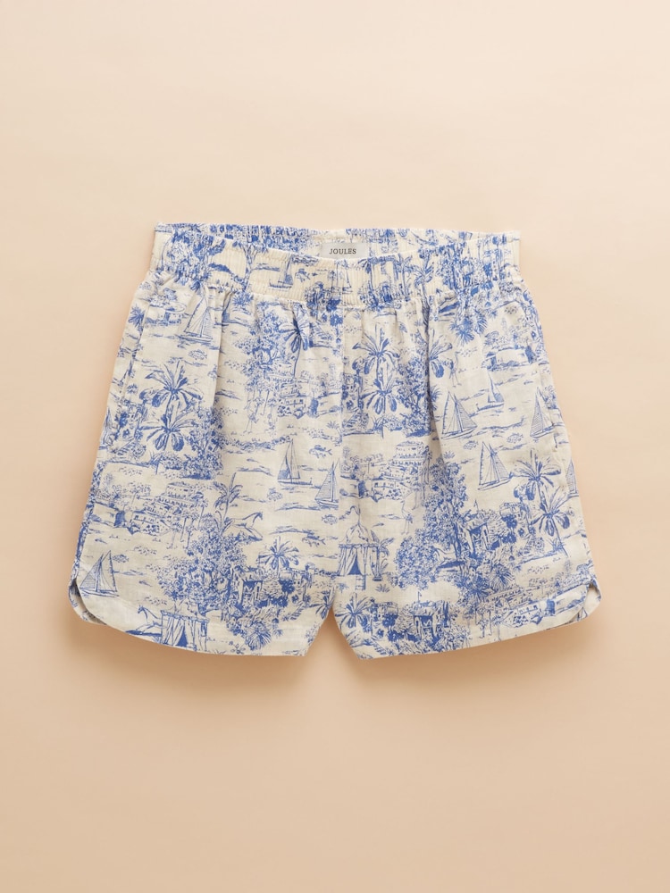Blue Toile de Jouy - Joules Pull On 100% Linen Shorts - Imagen 7 de 7