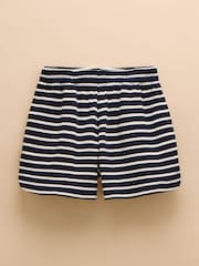 Joules Harbour Navy & White Cotton Jersey Shorts - Image 6 of 6