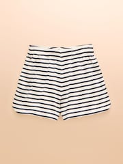 Crema/azul marino - Pantalones cortos de punto de algodón Harbour de Joules - Imagen 9 de 9