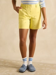 Joules Chino Yellow Lemon Embroidered Shorts - Image 1 of 7