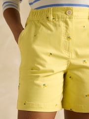 Joules Chino Yellow Lemon Embroidered Shorts - Image 5 of 7