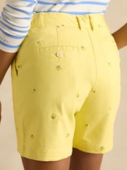 Joules Chino Yellow Lemon Embroidered Shorts - Image 6 of 7