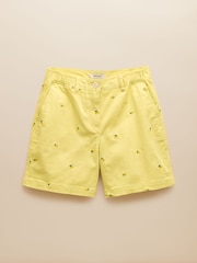 Joules Chino Yellow Lemon Embroidered Shorts - Image 7 of 7