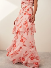 Anaya With Love Orange Ruffle Detail Chiffon Maxi Dress - Image 2 of 4
