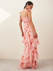 Anaya With Love Orange Ruffle Detail Chiffon Maxi Dress - Image 3 of 4