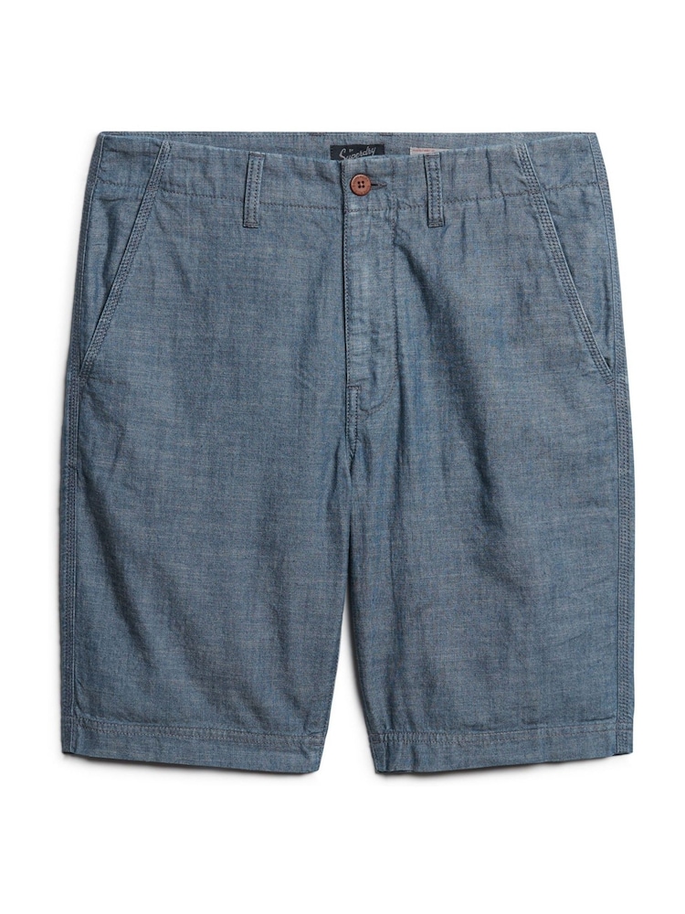 Superdry Blue Officer Chino Shorts - Image 5 of 7