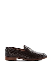 Dune London Brown Saharas Woven Leather Loafers - Image 3 of 7