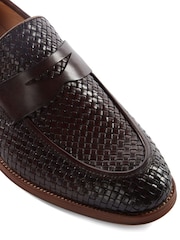 Dune London Brown Saharas Woven Leather Loafers - Image 7 of 7