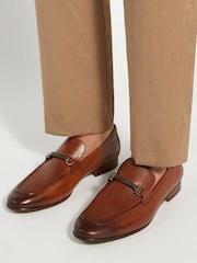 Dune London Tan Brown Scilly Woven Trim Loafers - Image 1 of 7