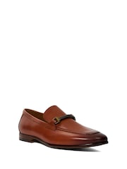 Dune London Tan Brown Scilly Woven Trim Loafers - Image 4 of 7