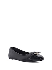 Dune London Crystal Black Standard Fit Hallo Charm Trim Ballet Shoes - Image 4 of 7
