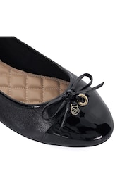 Dune London Crystal Black Standard Fit Hallo Charm Trim Ballet Shoes - Image 7 of 7
