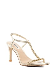 Dune London Gold Millionaire Multi Crystal High Heeled Sandals - Image 5 of 8