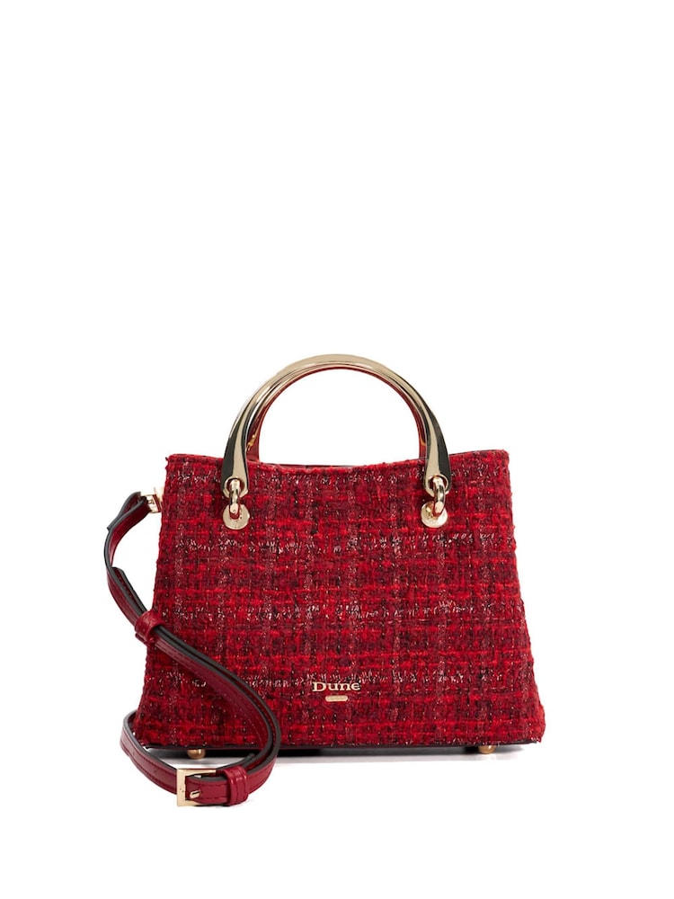 Dune London Red Dinkydorrien Mini Metal Handle Tote Bag - Image 1 of 5