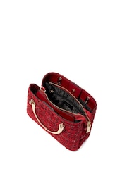 Dune London Red Dinkydorrien Mini Metal Handle Tote Bag - Image 3 of 5