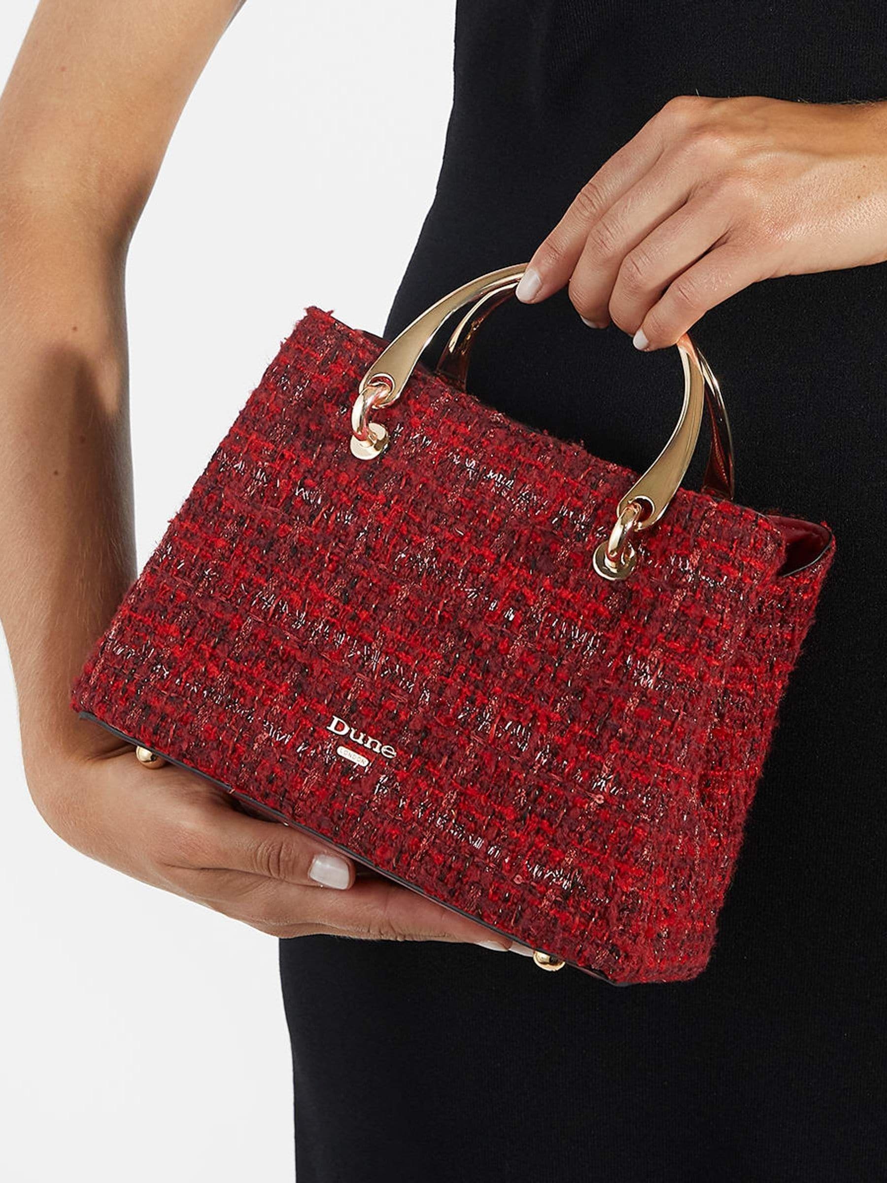 Dune London Red Dinkydorrien Mini Metal Handle Tote Bag ONE Womens