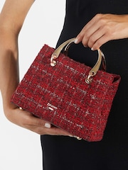 Dune London Red Dinkydorrien Mini Metal Handle Tote Bag - Image 5 of 5