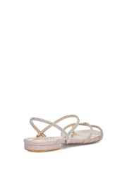 Dune London Gold Wide Fit Dune Nightengale Embellished Flat Sandals - Image 5 of 7